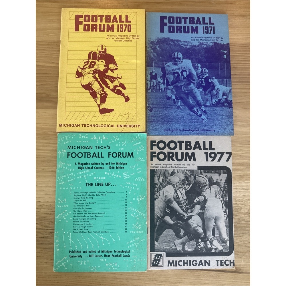 4 Michigan Technological University Football Forum 60's/70's Phamphlet/Play Book
